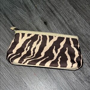 Estee Lauder Black and Cream Cosmetic Bag Zebra Print